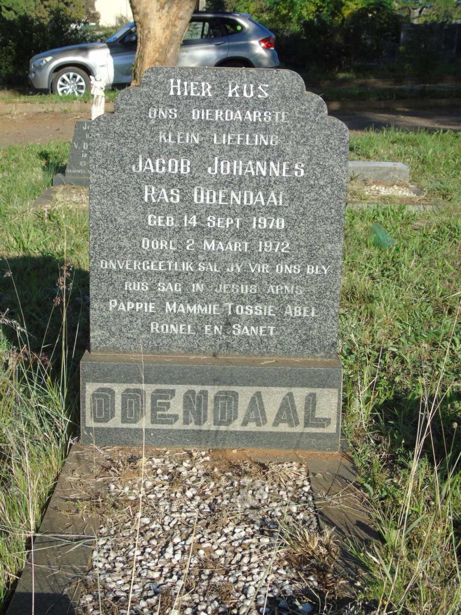 ODENDAAL Jacob Johannes Ras 1970-1972