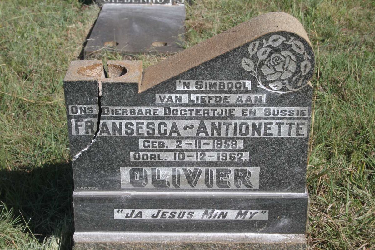 OLIVIER Fransesca Antionette 1958-1962