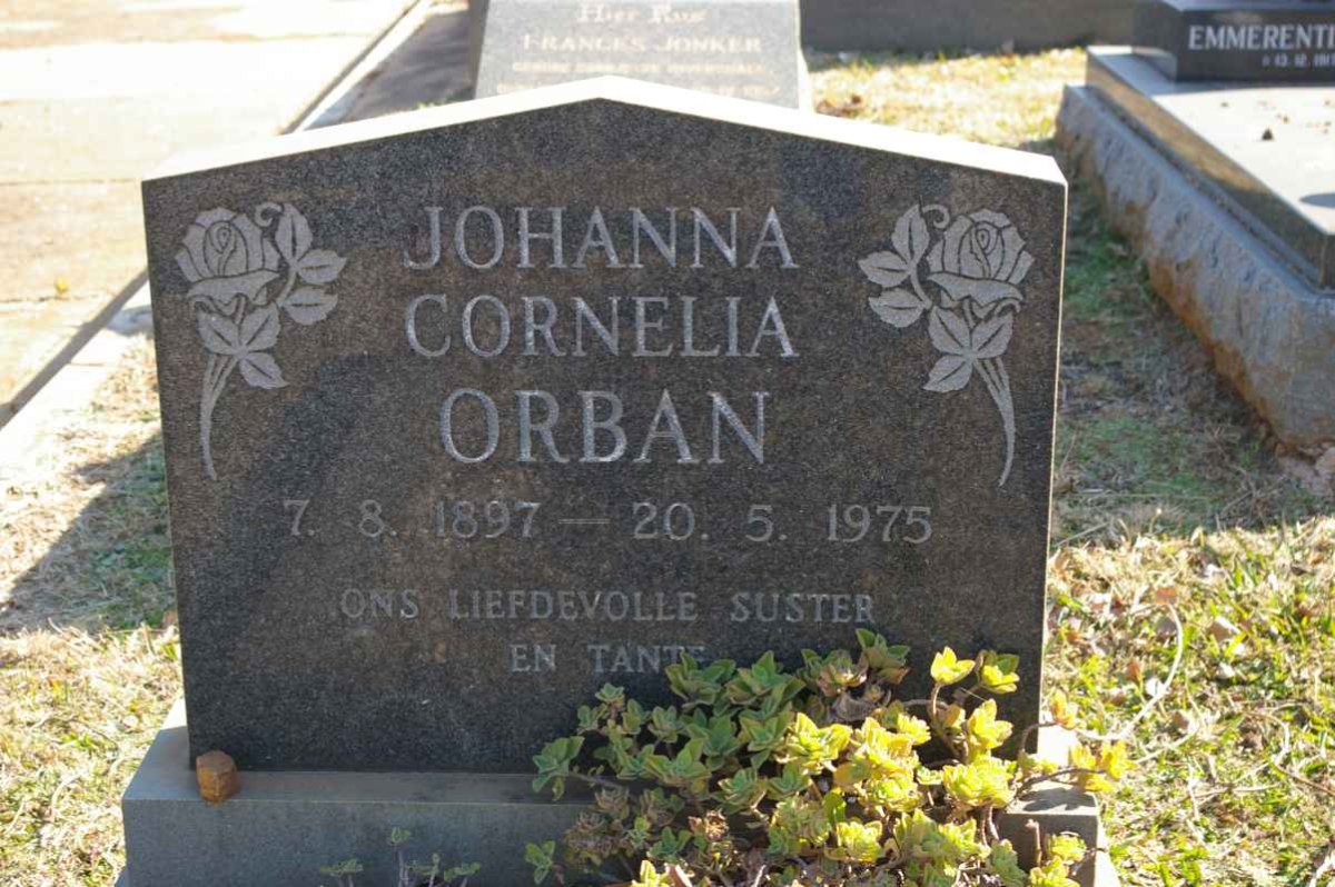 ORBAN Johanna Cornelia 1897-1975