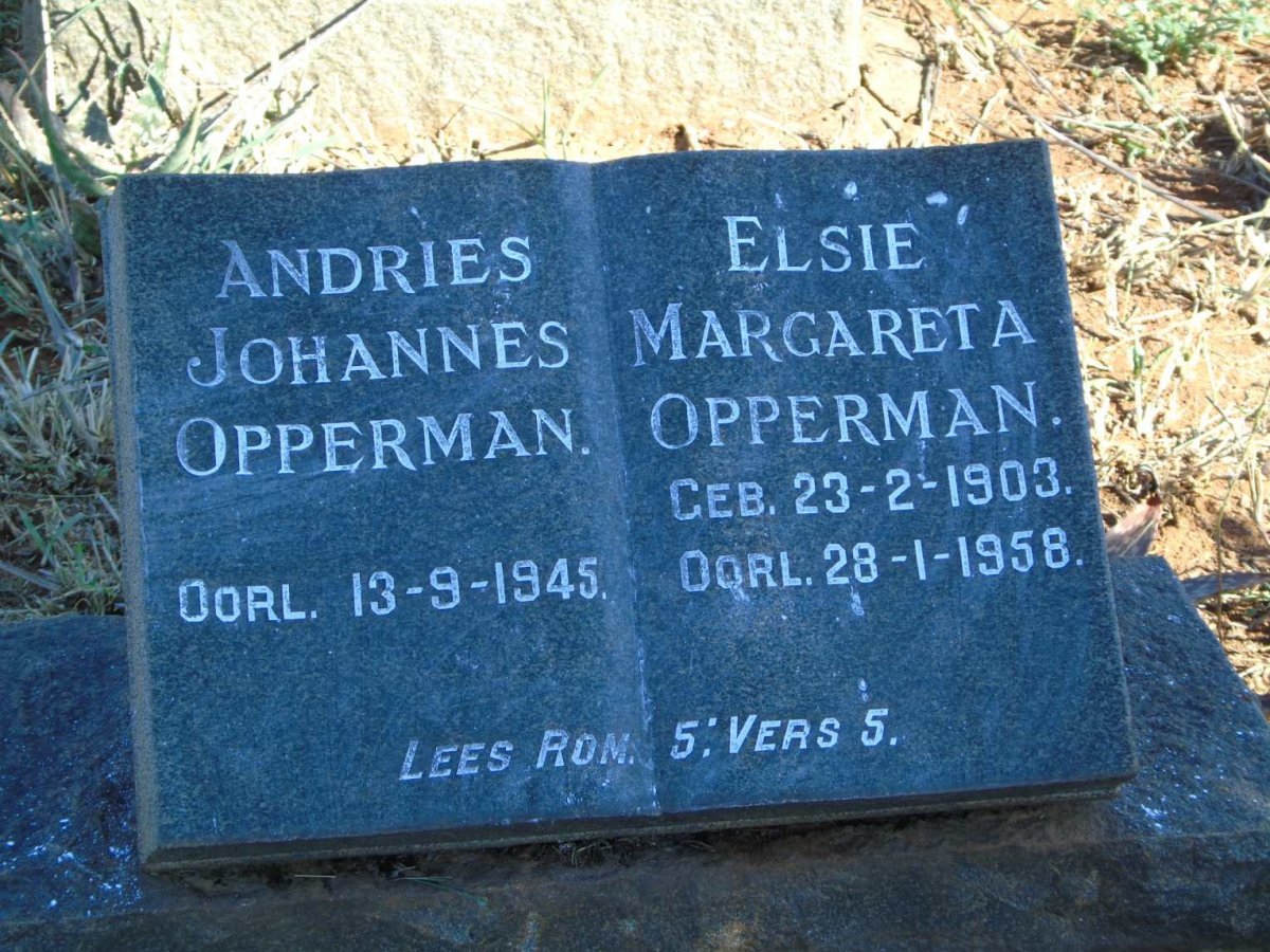 OPPERMAN Andries Johannes -1945 & Elsie Margaretha 1903-1958
