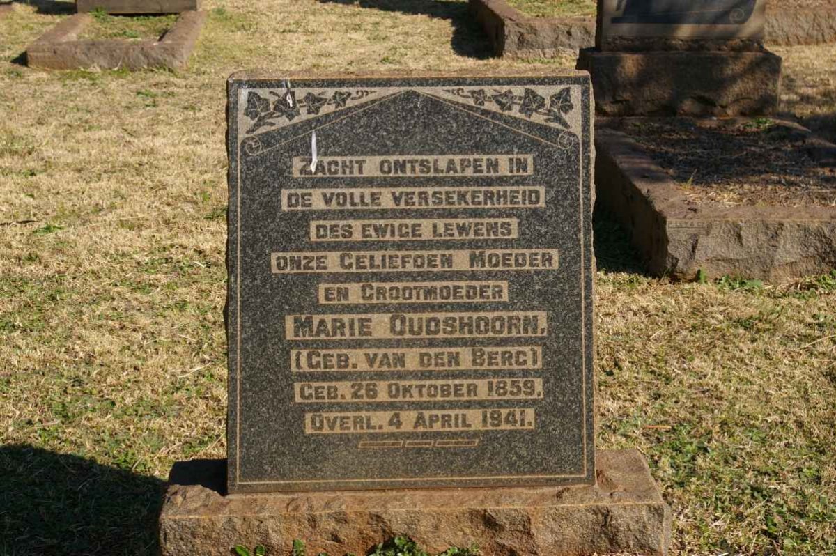OUDSHOORN Marie nee VAN DEN BERG 1859-1941