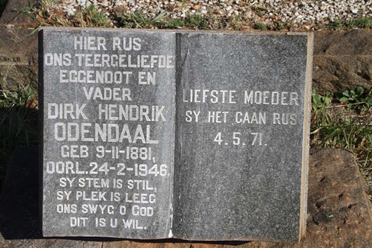 ODENDAAL Dirk Hendrik 1881-1946