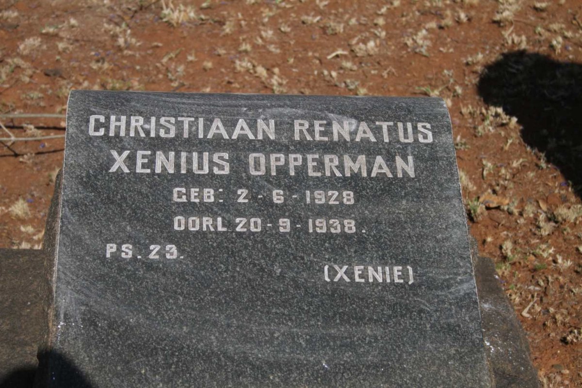 OPPERMAN Christiaan Renatus Xenius 1928-1938