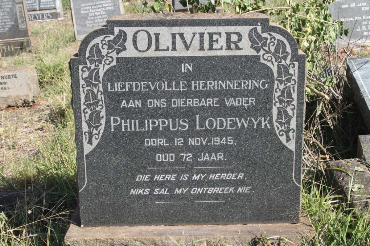 OLIVIER Philippus Lodewyk -1945