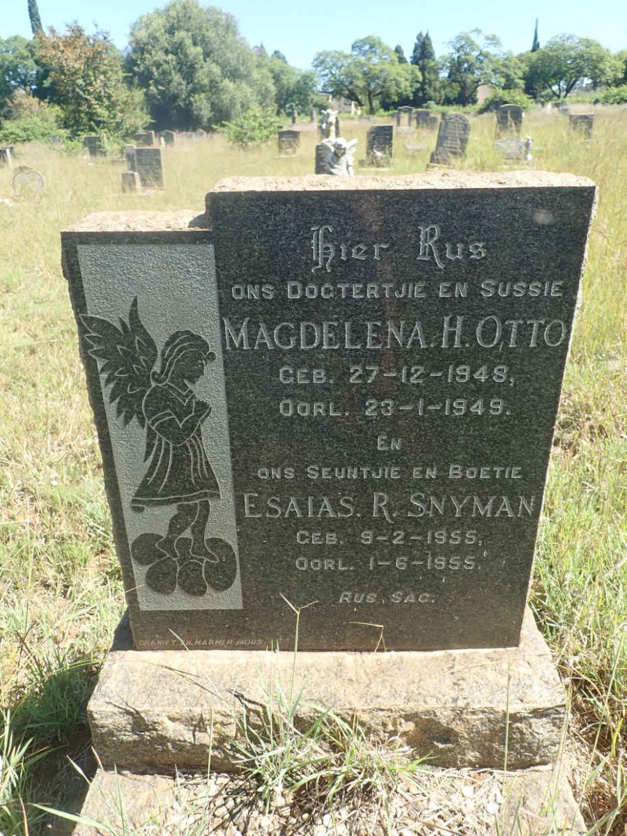 OTTO Magdelena H. 1948-1949 :: SNYMAN Esaias R. 1955-1955