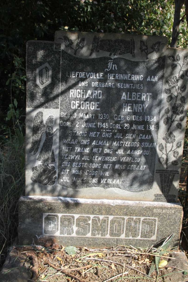 ORSMOND Richard George 1930-1948 :: ORSMOND Albert Henry 1934-1945