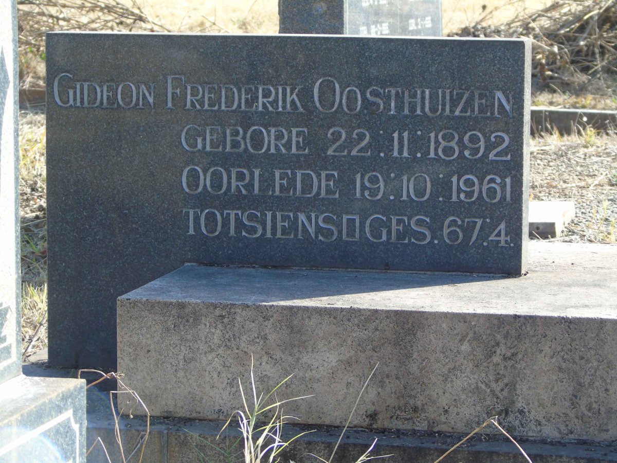 OOSTHUIZEN Gideon Frederik 1892-1961