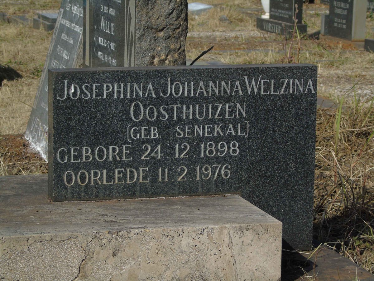 OOSTHUIZEN Josephina Johanna Welzina nee SENEKAL 1898-1976