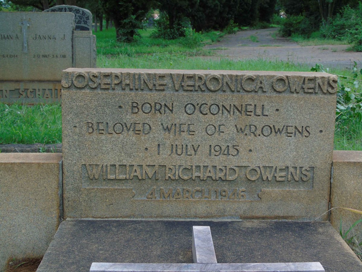 OWENS William Richard -1946 &amp; Josephine Veronica O'CONNELL -1945