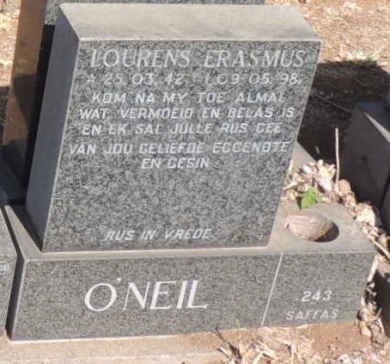 O'NEIL Lourens Erasmus 1942-1998