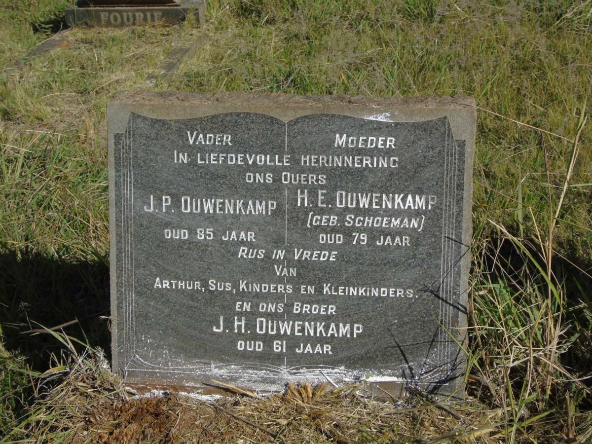 OUWENKAMP J.P. & H.E. SCHOEMAN :: OUWENKAMP J.H. 