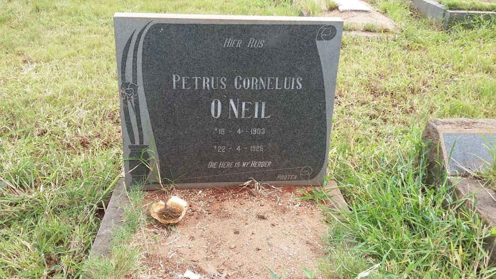 O'NEIL Petrus Corneluis 1903-1925