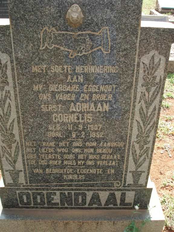ODENDAAL Adriaan Cornelis 1907-1952