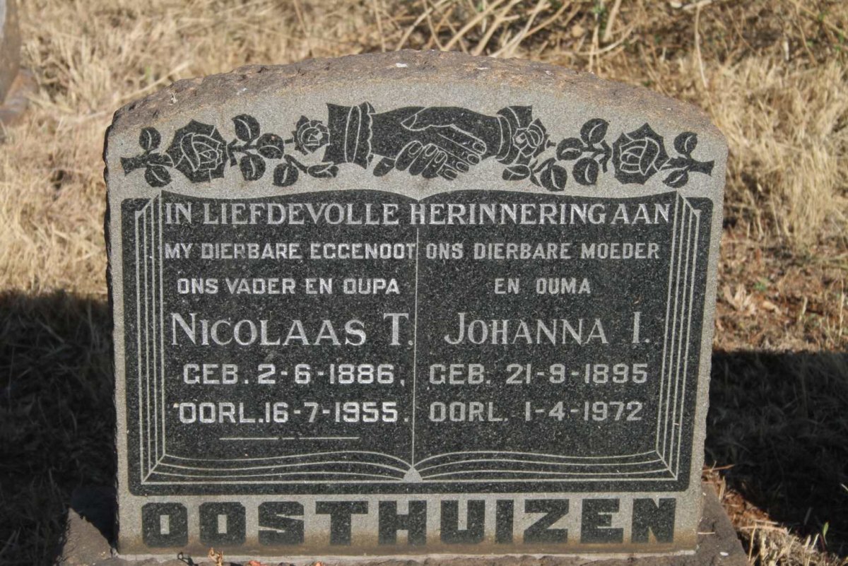 OOSTHUIZEN Nicolaas T. 1886-1955 & Johanna I. 1895-1972