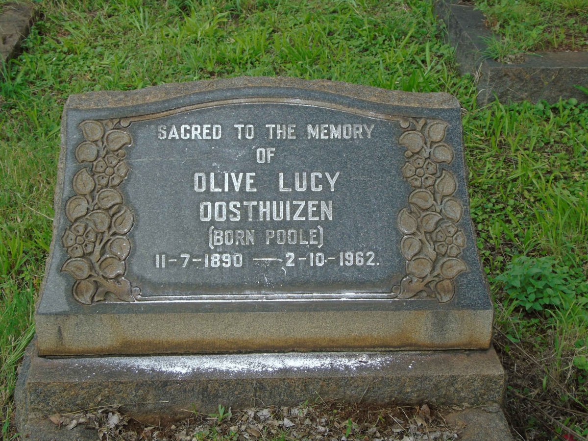 OOSTHUIZEN Olive Lucy nee POOLE 1890-1962