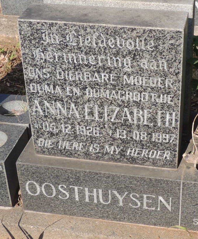 OOSTHUYSEN Anna Elizabeth 1926-1997