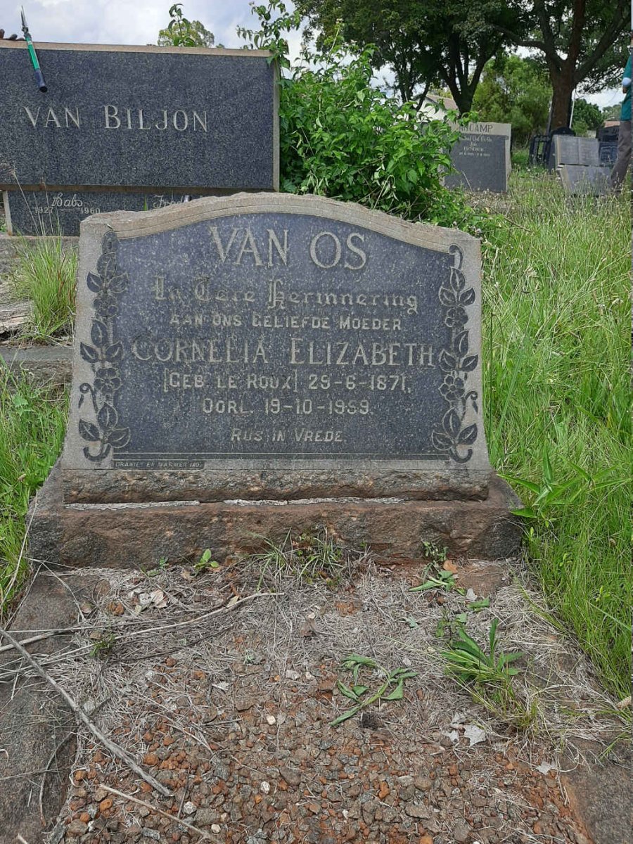 OS Cornelia Elizabeth, van nee LE ROUX 1871-1959
