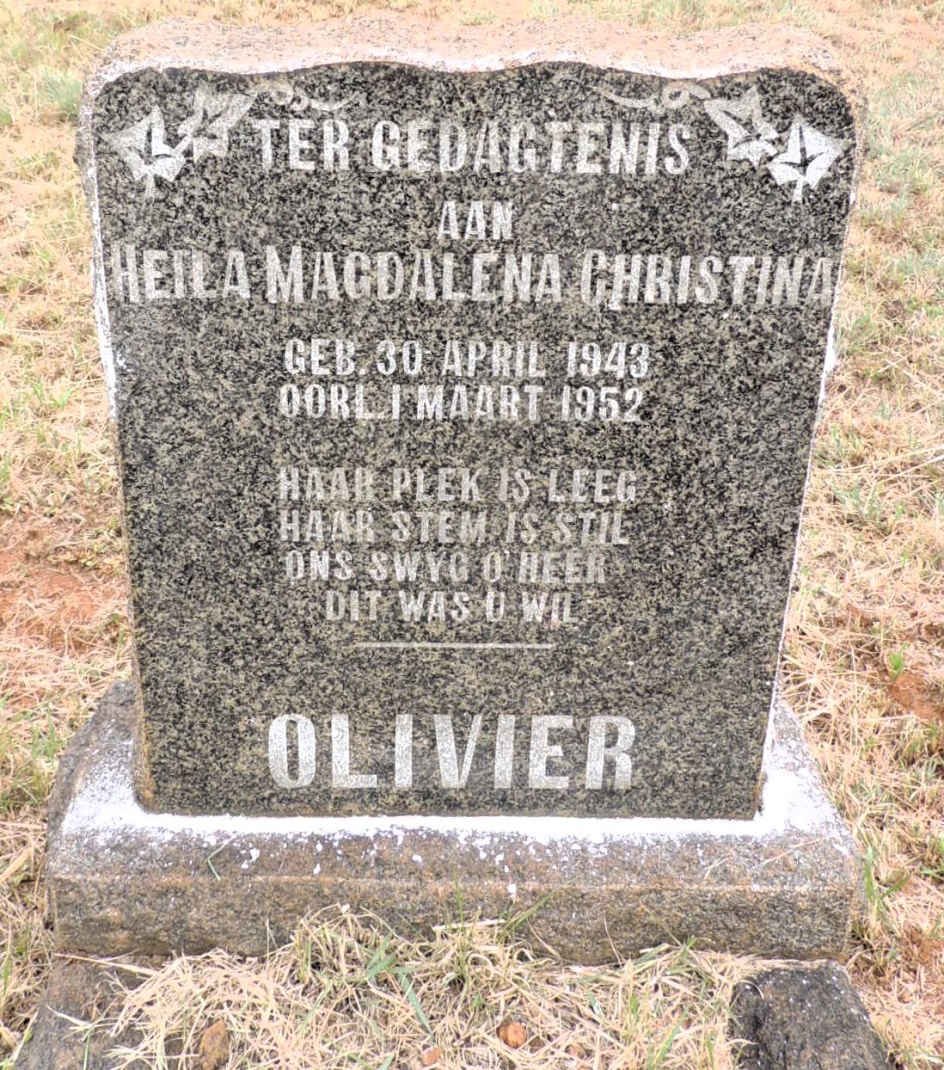 OLIVIER Heila Magdalena Christina 1943-1952