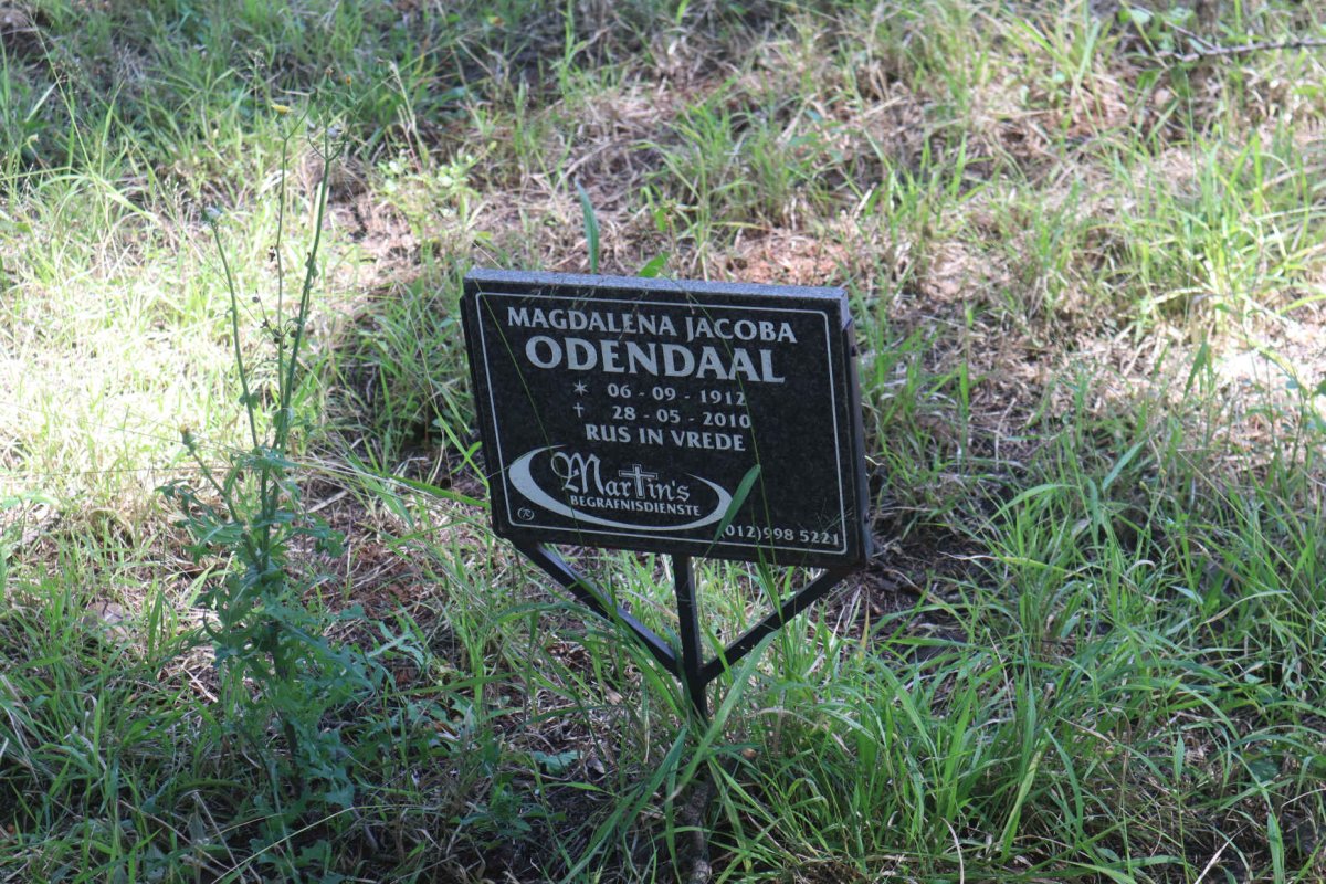 ODENDAAL Magdalena Jacoba 1912-2010