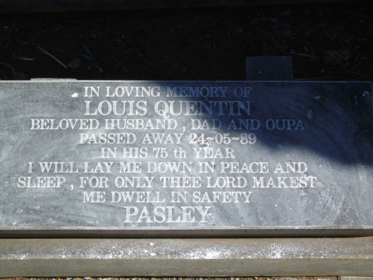 PASLEY Louis Quentin -1989