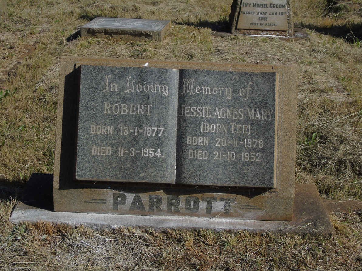 PARROTT Robert 1877-1954 &amp; Jessie Agnes Mary TEE 1878-1952