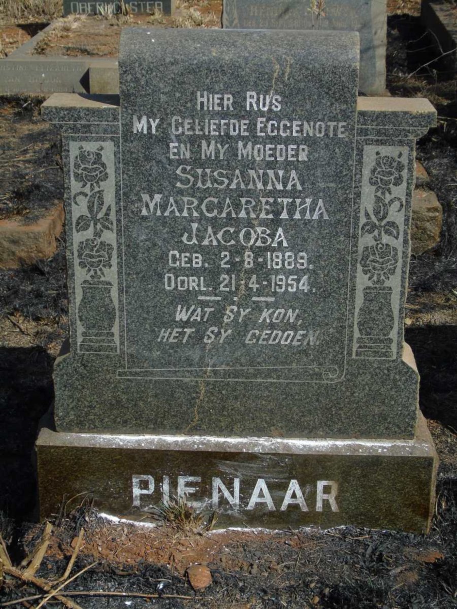 PIENAAR Susanna Margaretha Jacoba 1889-1954