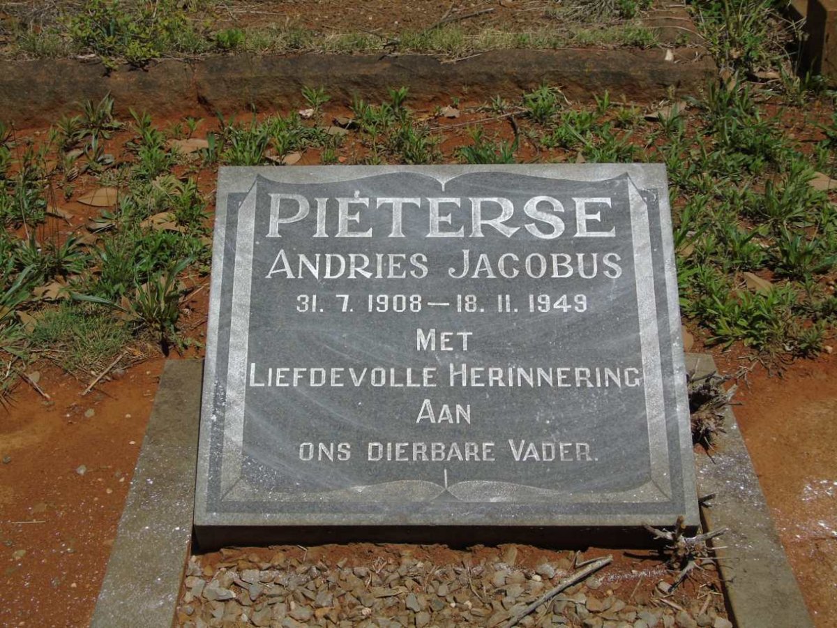 PIETERSE Andries Jacobus 1908-1949