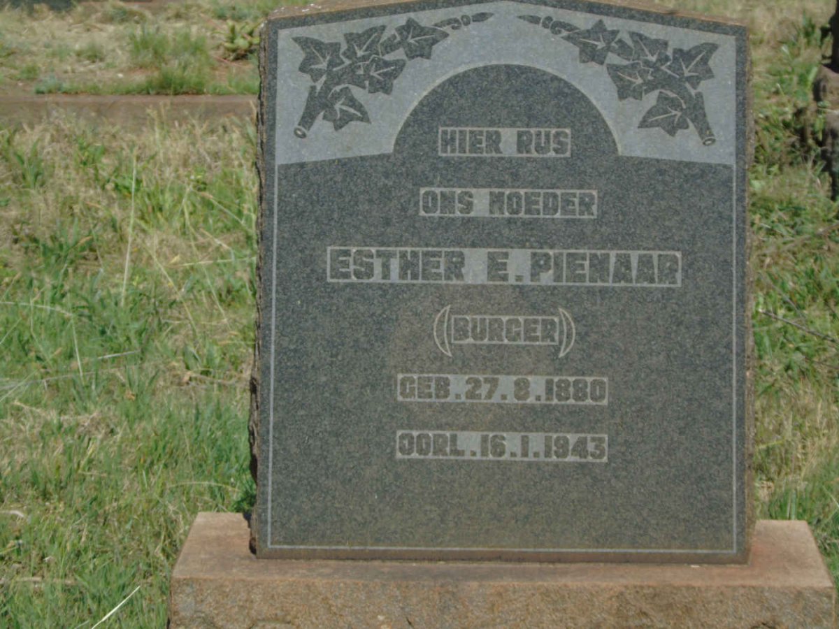 PIENAAR Esther E. nee BURGER 1880-1943
