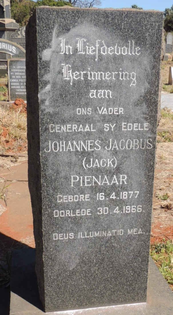 PIENAAR Johannes Jacobus 1877-1966