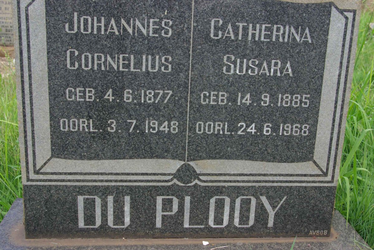 PLOOY Johannes Cornelius, du 1877-1948 &amp; Catherina Susara 1885-1968