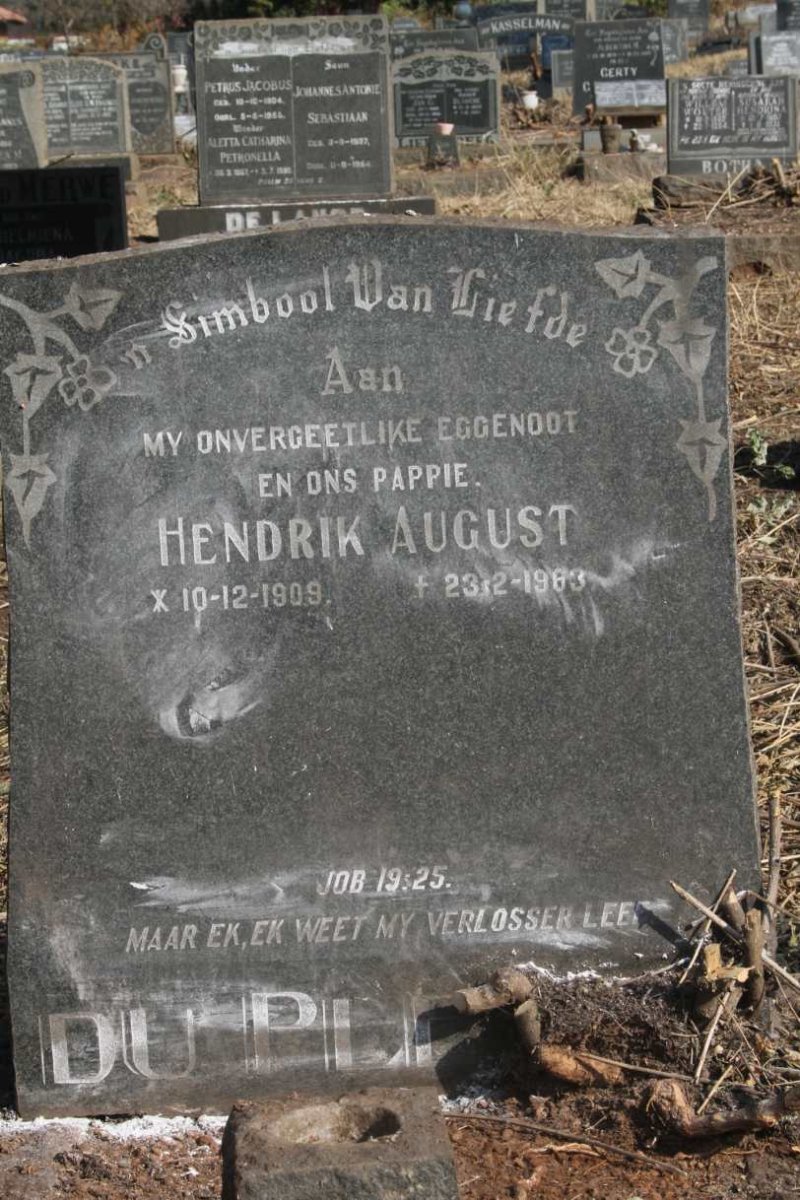PLESSIS Hendrik August, du 1909-1963