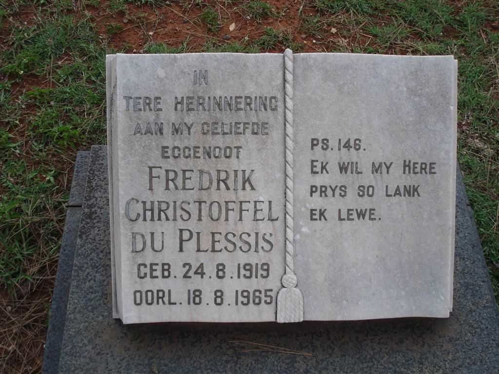 PLESSIS Frederick Christoffel, du 1919-1965