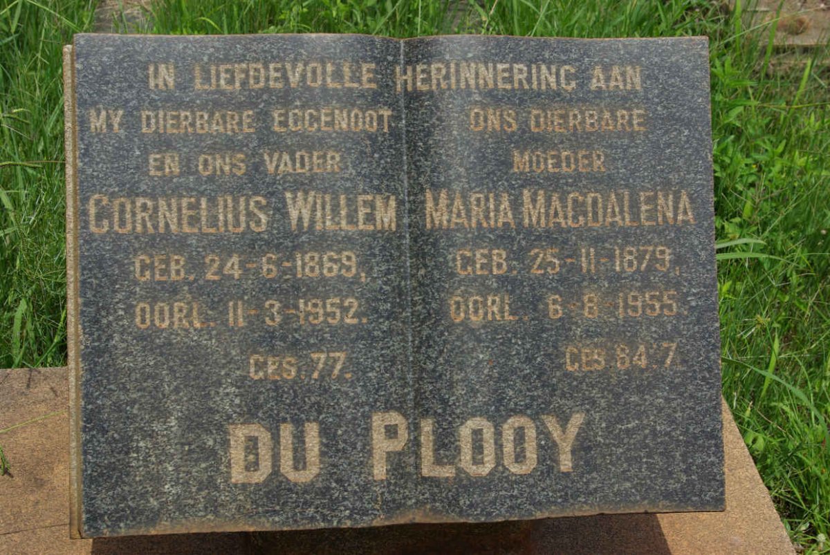 PLOOY Cornelius Willem, du 1869-1952 &amp; Maria Magdalena 1879-1955