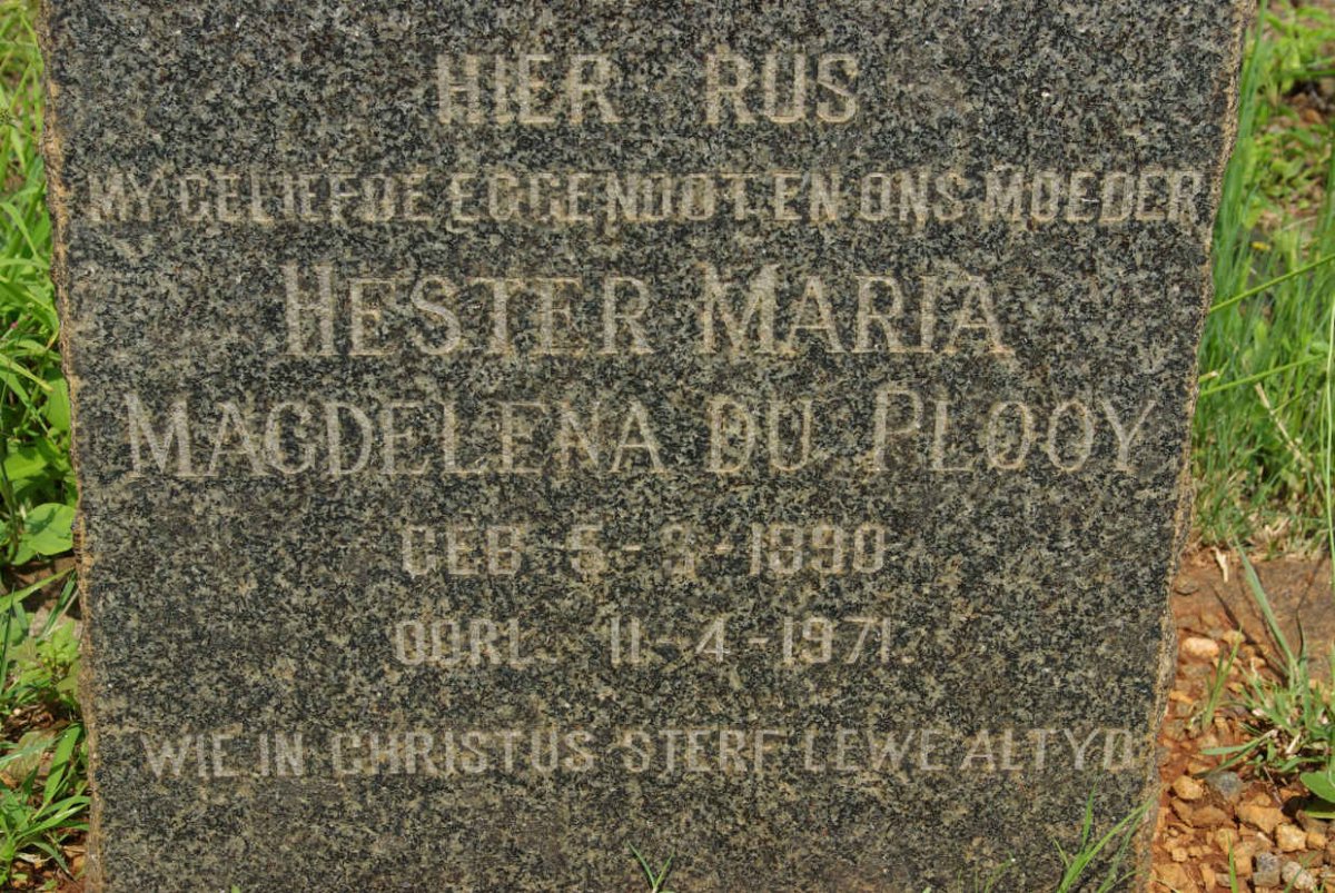 PLOOY Hester Maria Magdelena, du 1890-1971