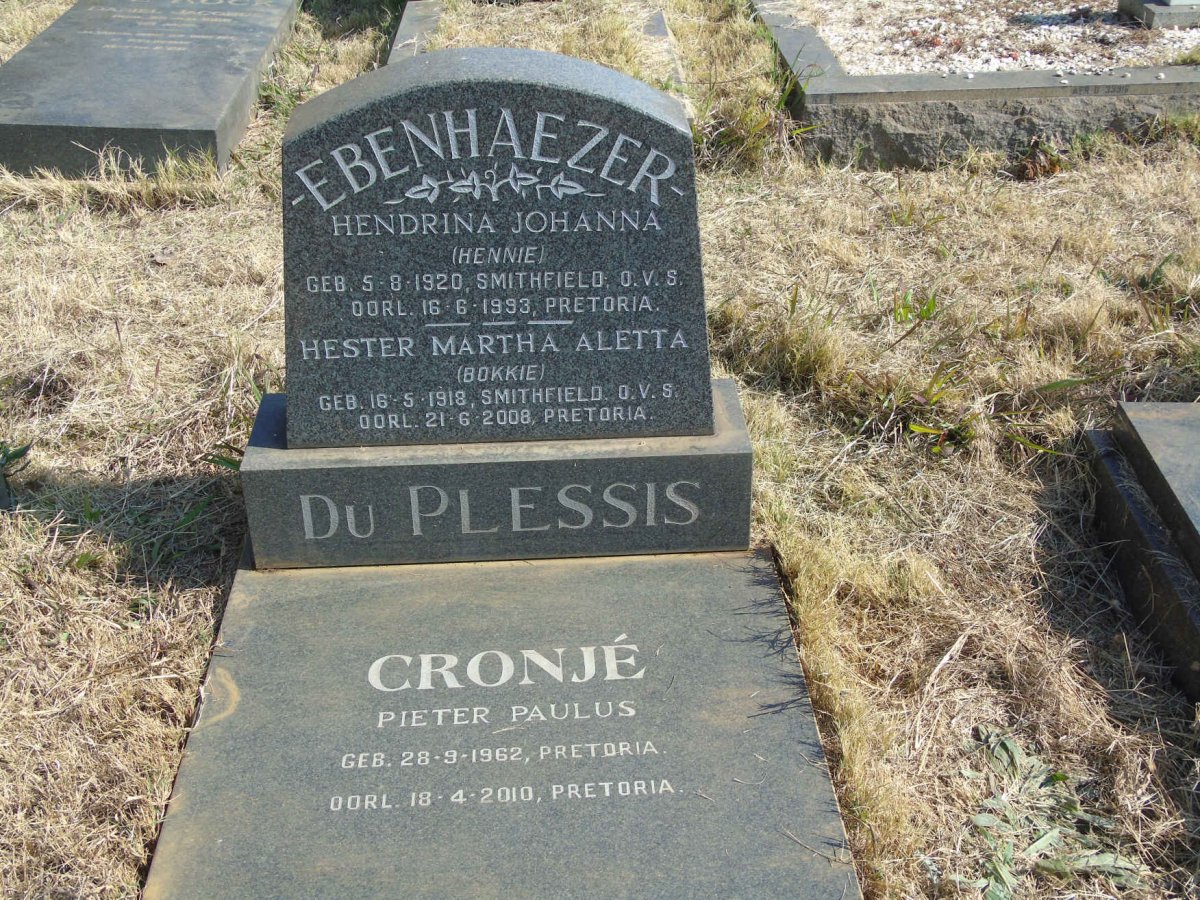 PLESSIS Hester Martha Aletta, du 1918-2008 ::  DU PLESSIS Hendrina Johanna 1920-1993
