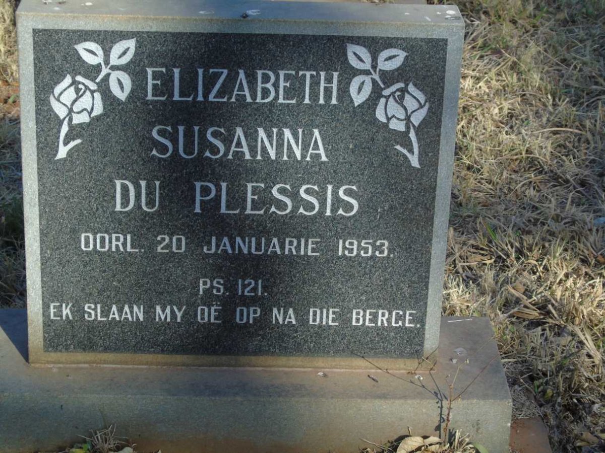 PLESSIS Elizabeth Susanna, du -1953