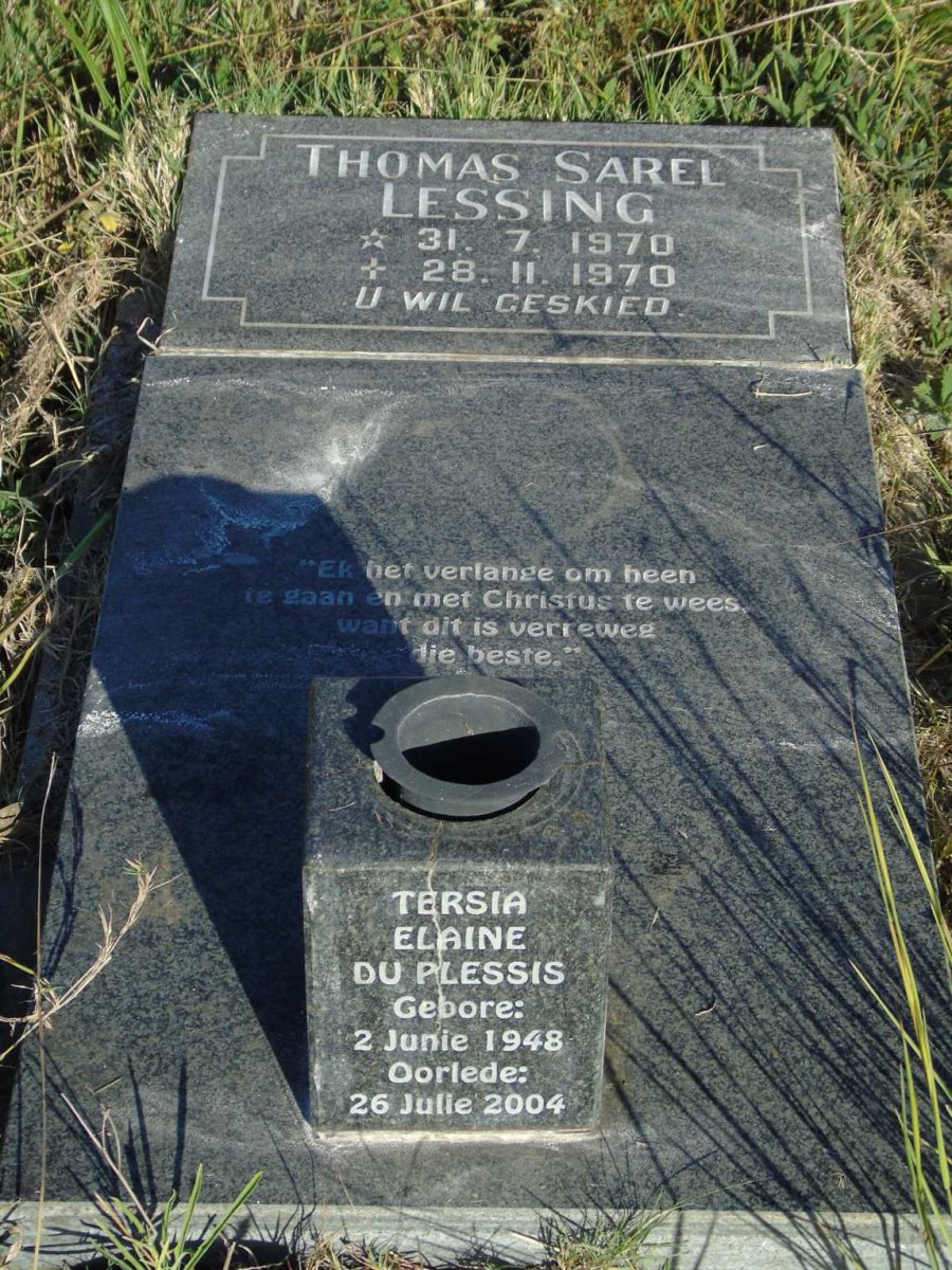 PLESSIS Tersia Elaine, du 1948-2004 :: LESSING Thomas Sarel 1970-1970 