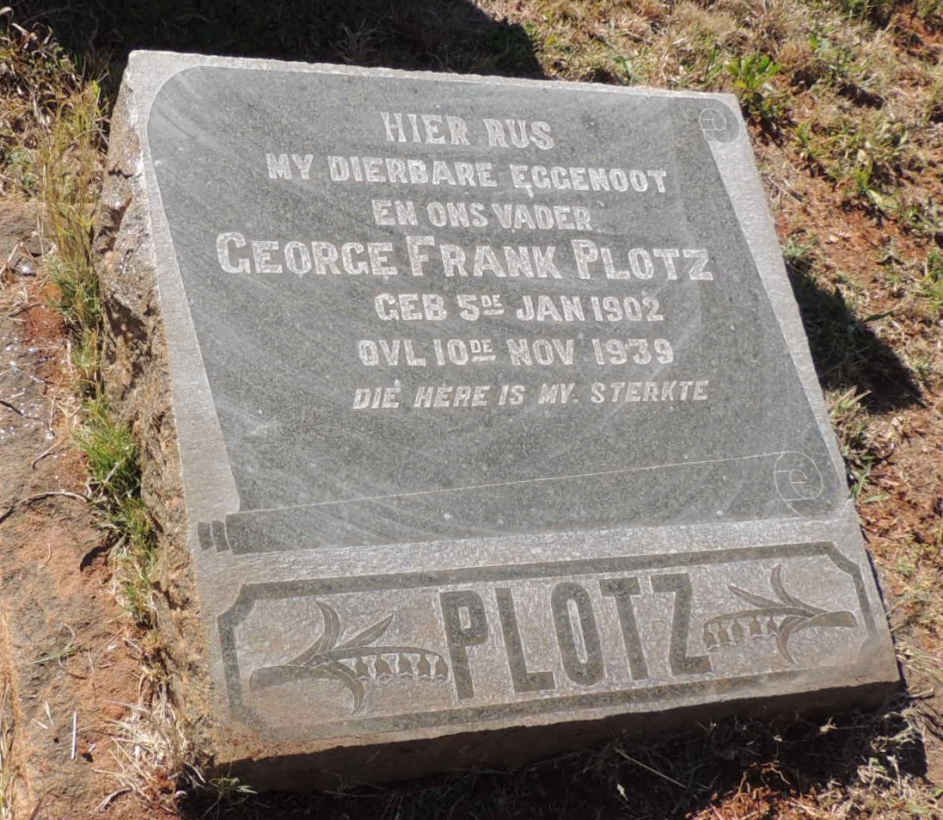 PLOTZ George Frank 1902-1939