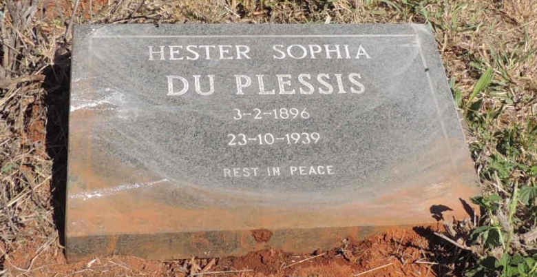 PLESSIS Hester Sophia, du 1896-1939