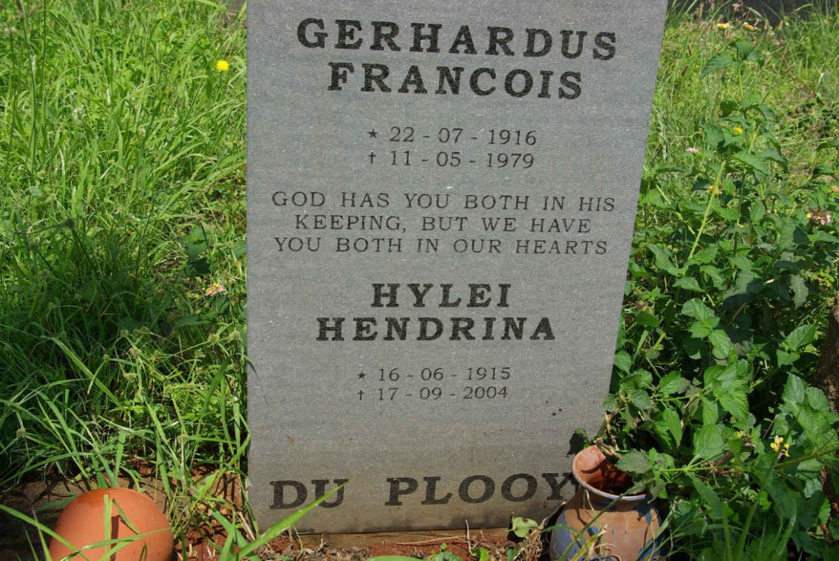 PLOOY Gerhardus Francois, du 1916-1979 &amp; Hylei Hendrina 1915-2004