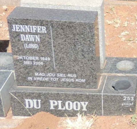 PLOOY Jennifer Dawn, du nee LONG  1949-2006