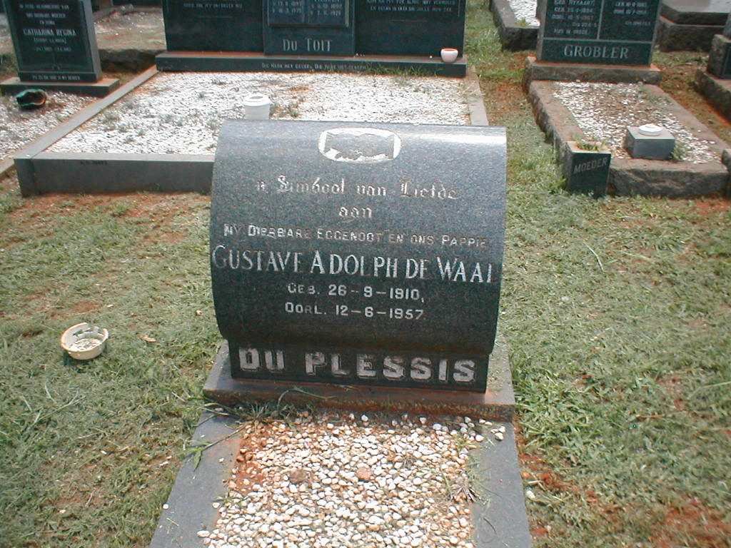 PLESSIS Gustave Adolph de Waal, du 1910-1957