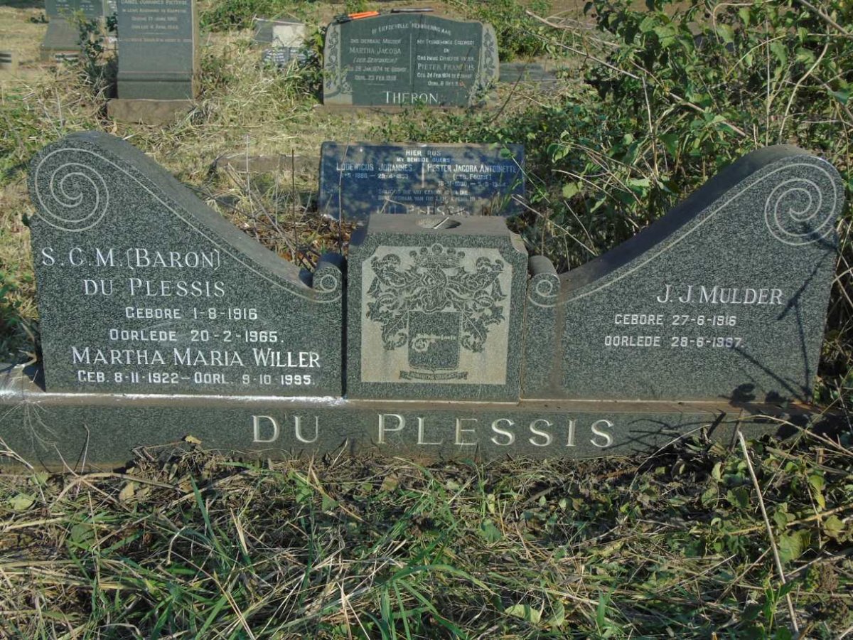 PLESSIS S.C.M., du 1916-1965 & J.J. MULDER 1916-1967 :: WILLER Martha Maria 1922-1995