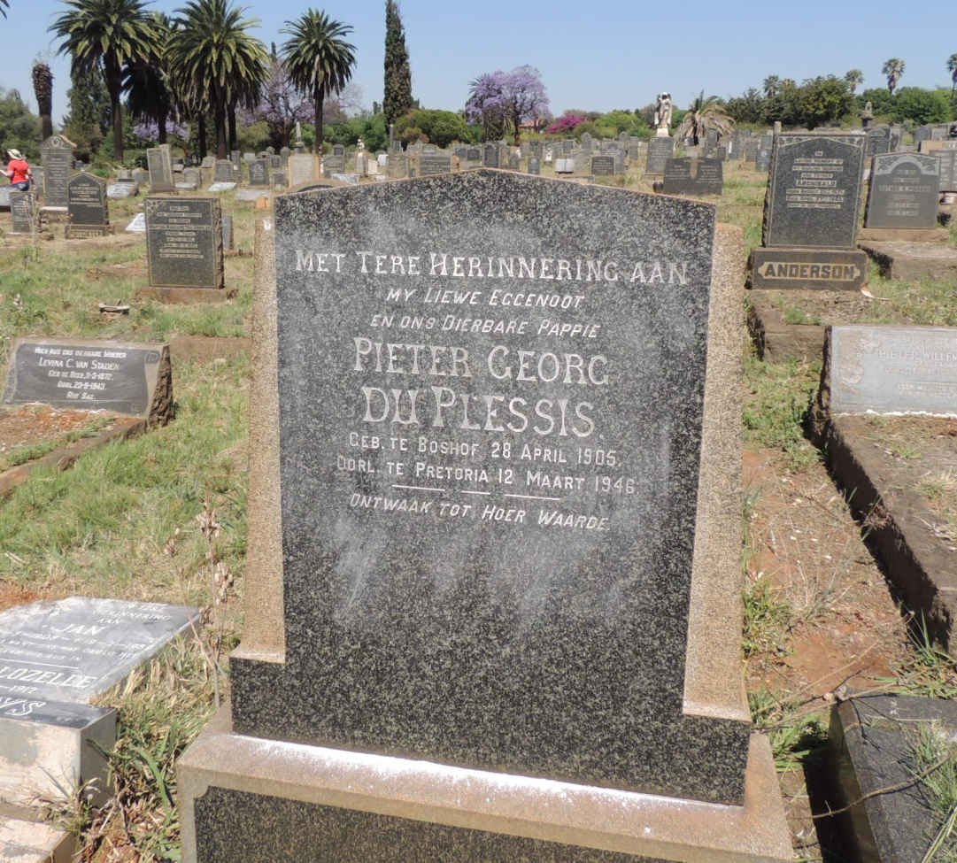 PLESSIS Pieter Georg, du 1905-1946