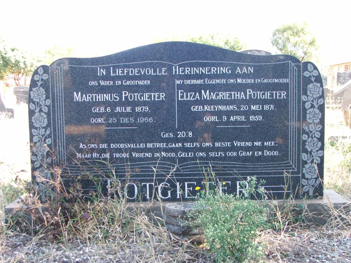 POTGIETER Marthinus 1879-1966 &amp; Eliza Magrietha KLEYNHANS 1871-1959