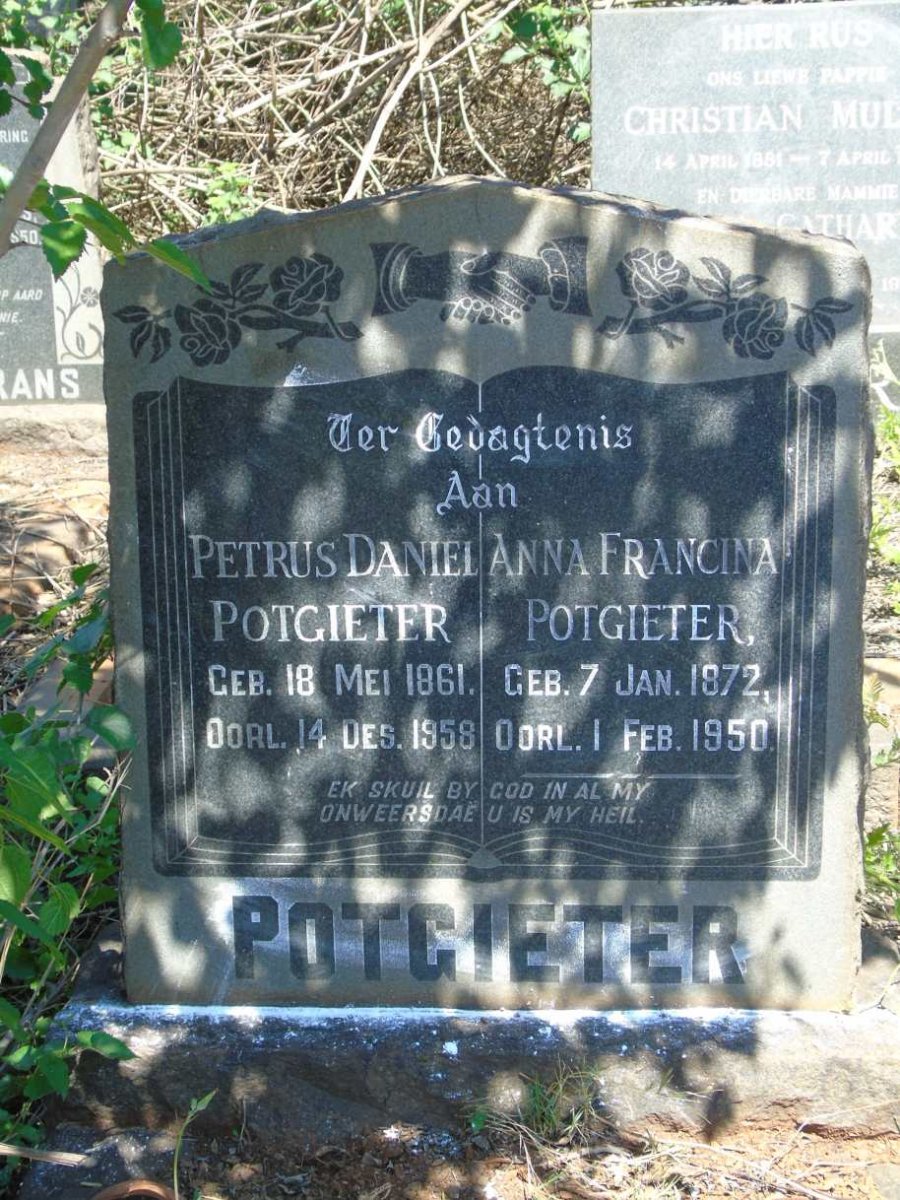 POTGIETER Petrus Daniel 1861-1958 & Anna Francina 1872-1950