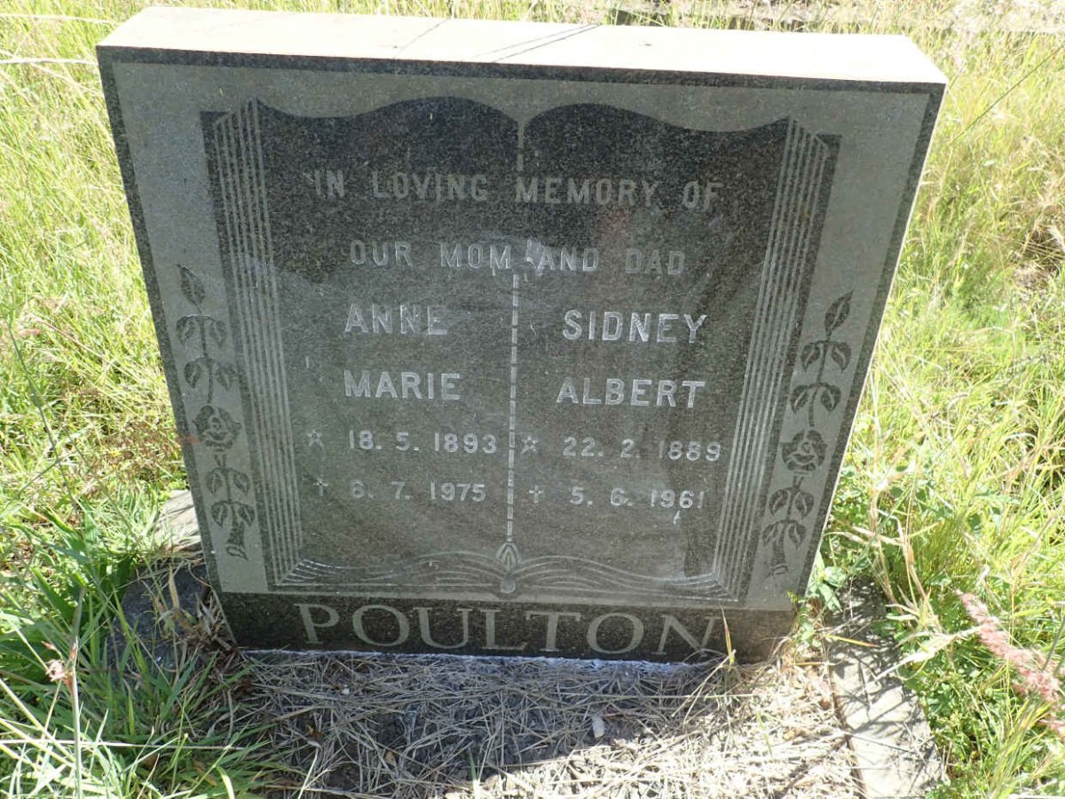 POULTON Sidney Albert 1889-1961 &amp; Anne Marie 1893-1975
