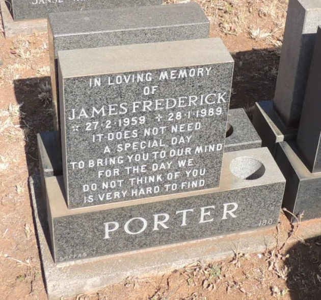 PORTER James Frederick 1959-1989