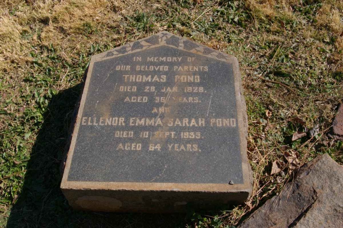 POND Thomas -1928 &amp; Ellenor Emma Sarah -1935