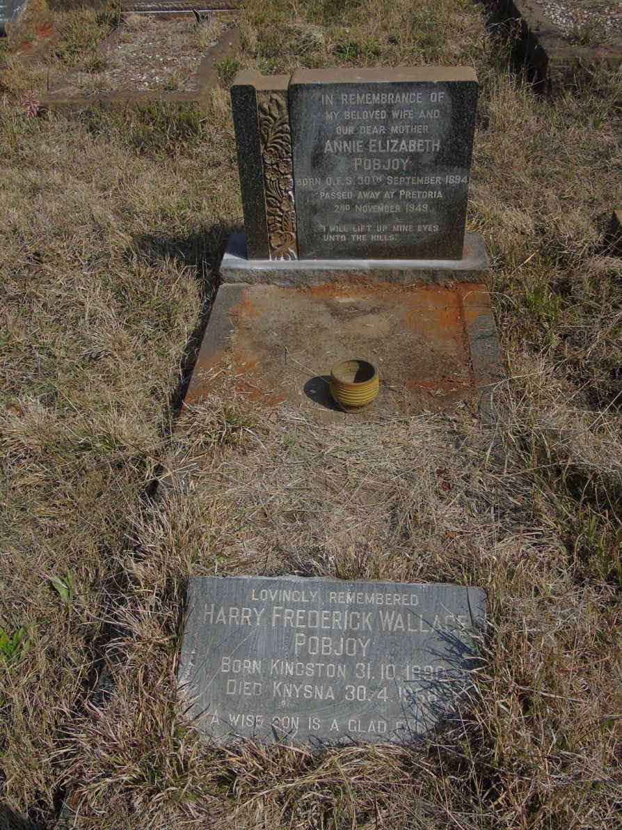 POBJOY Harry Frederick Wallace 1890-1968 &amp; Annie Elizabeth 1894-1949